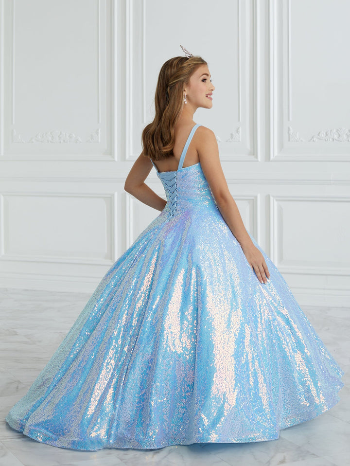 Girls Sequin V-Neck Gown by Tiffany Princess 13675