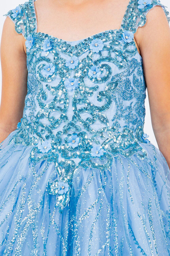 Girls Short Glitter Print Dress by Cinderella Couture 5136