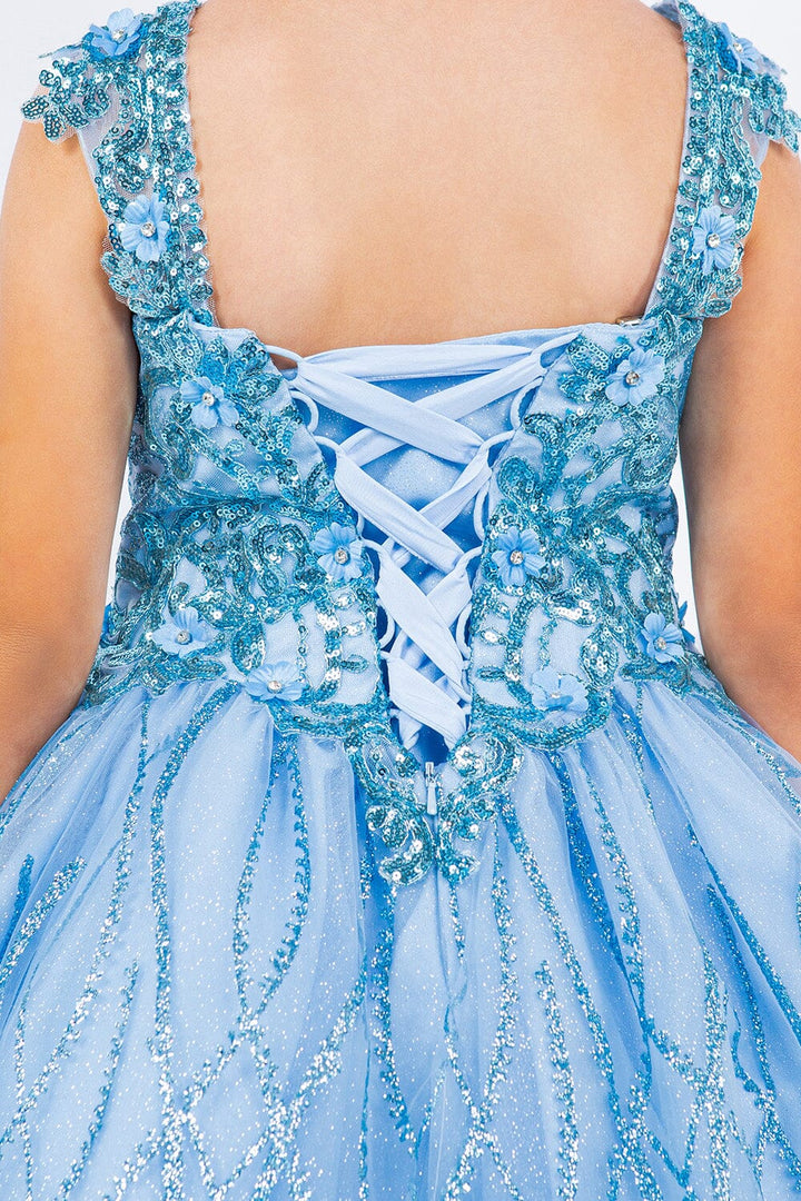Girls Short Glitter Print Dress by Cinderella Couture 5136