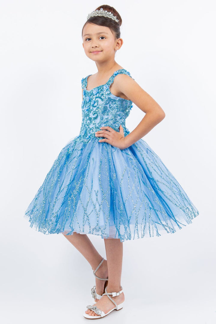 Girls Short Glitter Print Dress by Cinderella Couture 5136