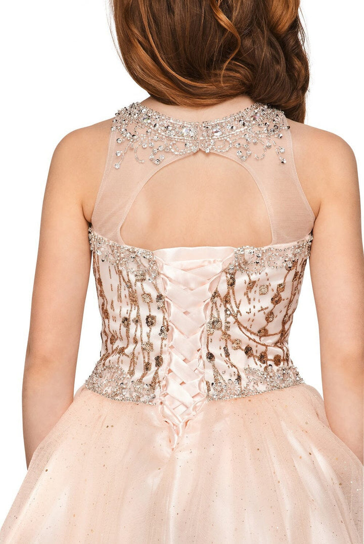Girls Short Halter Glitter Dress by Cinderella Couture 5090