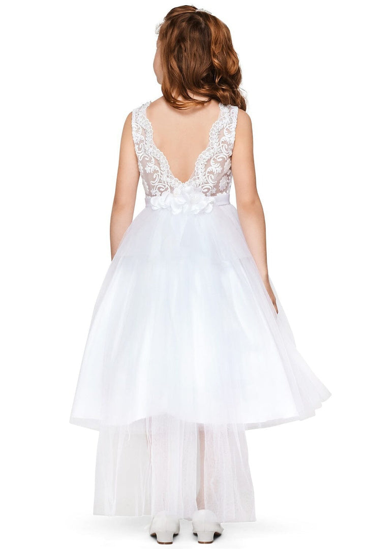 Girls Short Lace Bodice Tulle Dress by Cinderella Couture 5079