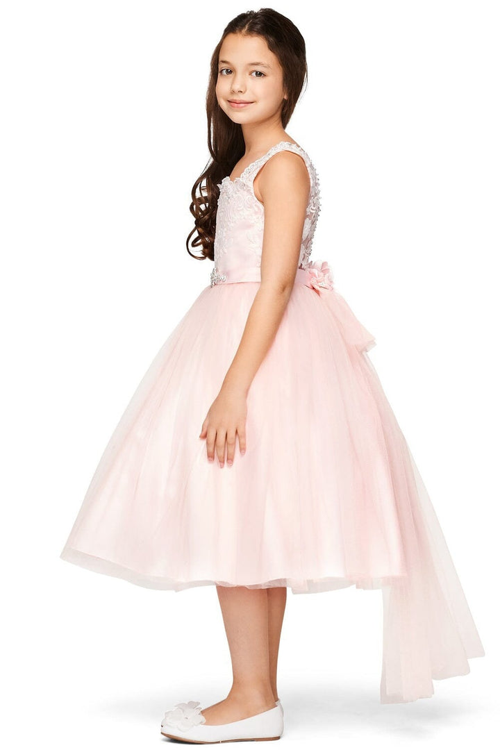 Girls Short Lace Bodice Tulle Dress by Cinderella Couture 5079