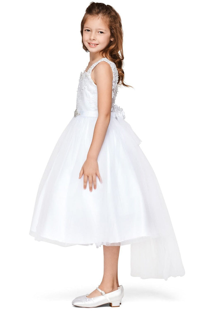 Girls Short Lace Bodice Tulle Dress by Cinderella Couture 5079