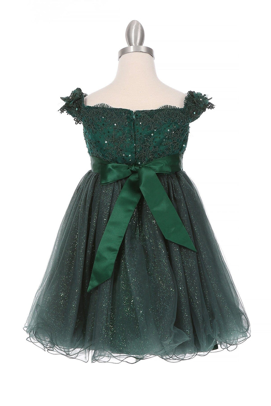 Girls Short Off Shoulder Glitter Dress by Cinderella Couture 9085
