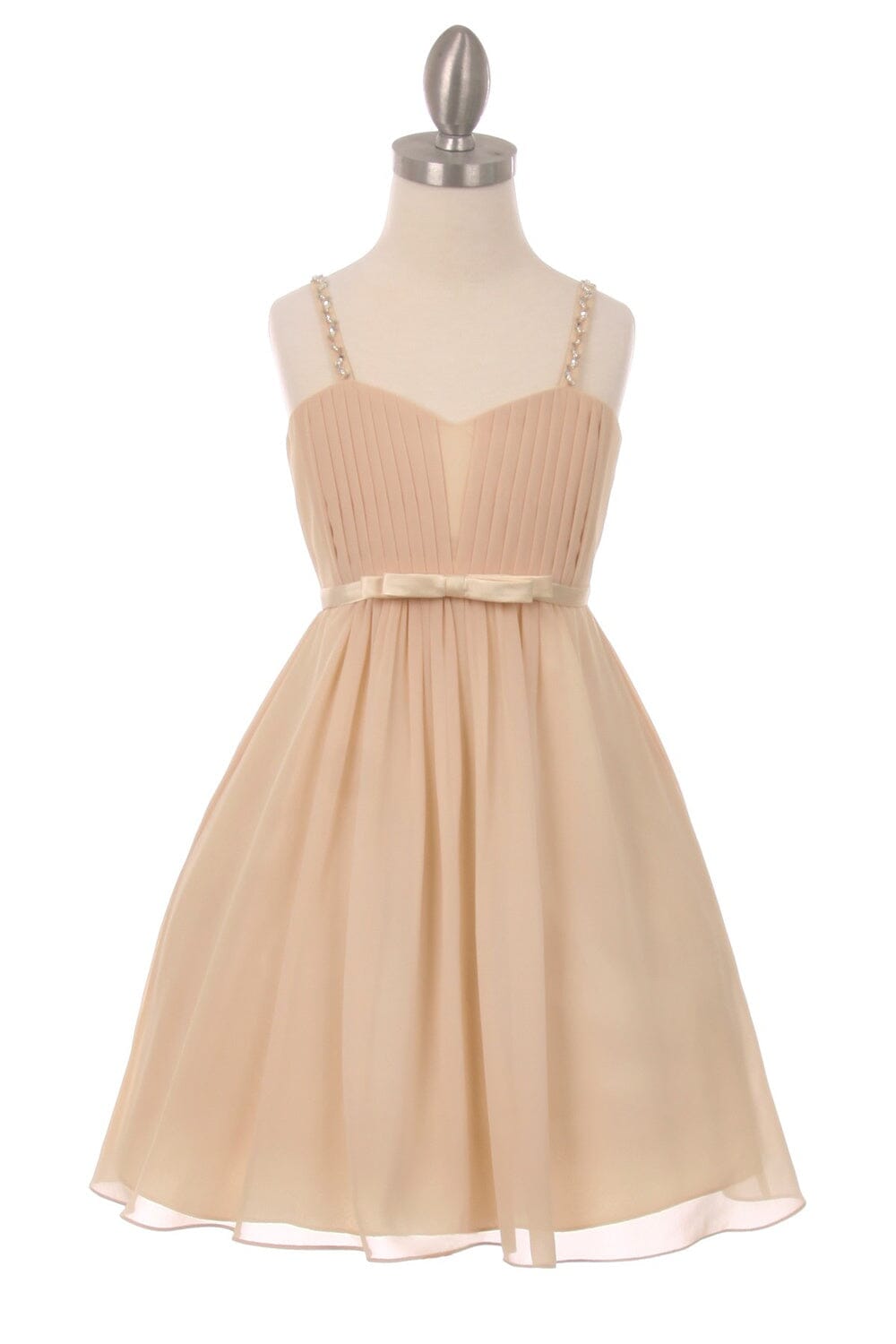 Girls Short Pleated Chiffon Dress by Cinderella Couture 5012