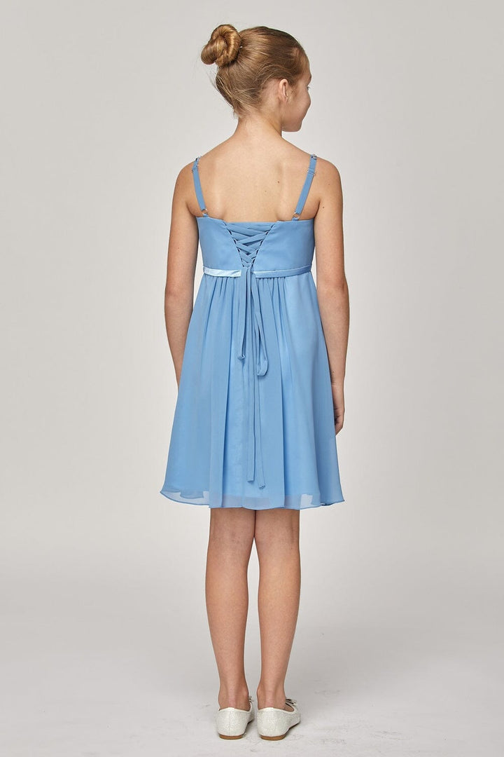 Girls Short Pleated Chiffon Dress by Cinderella Couture 5012