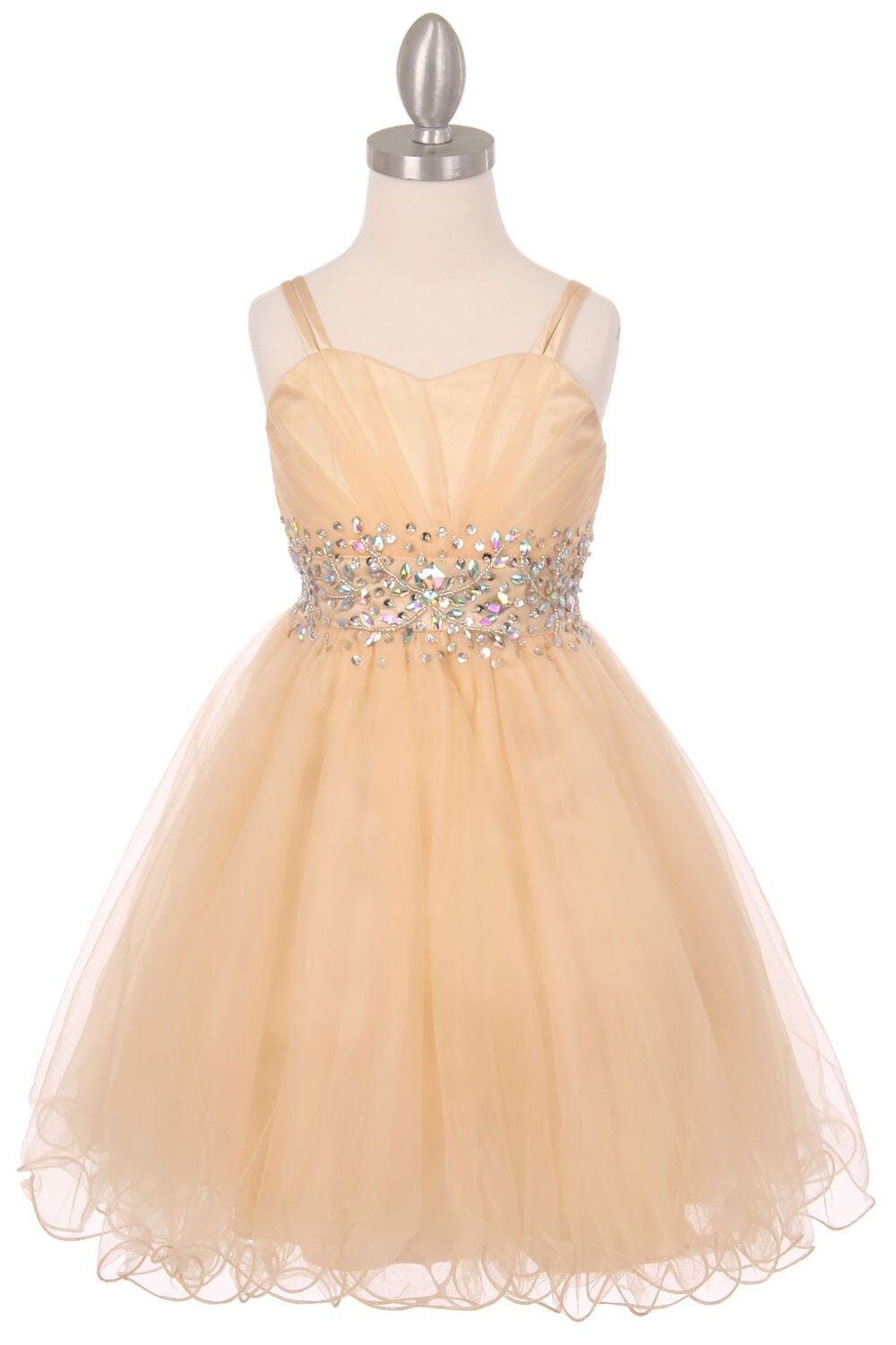 Girls Short Ruffled Dress with Corset Back by Cinderella Couture 65008