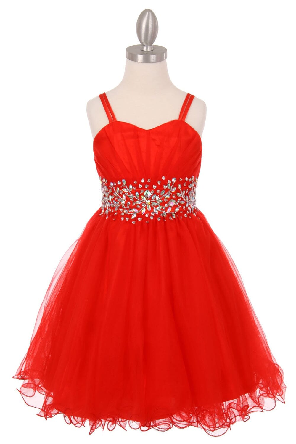Girls Short Ruffled Dress with Corset Back by Cinderella Couture 65008