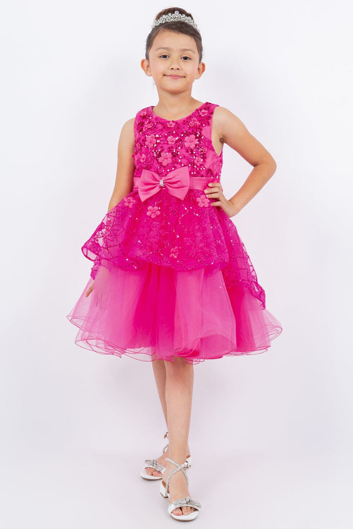 Girls Short Sequin Applique Dress by Cinderella Couture 9131
