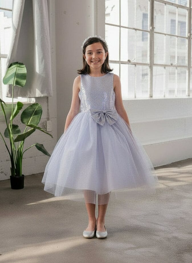 Girls Short Sequin Bodice Dress by Calla D-832