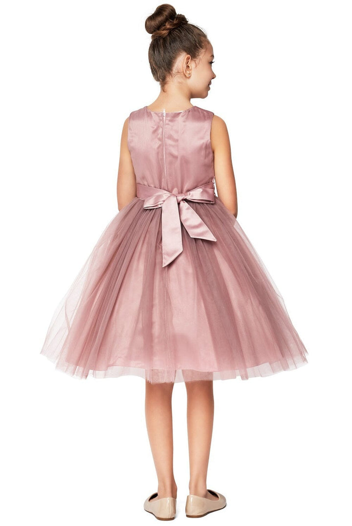 Girls Short Tulle Dress with 3D Flowers by Cinderella Couture 9040