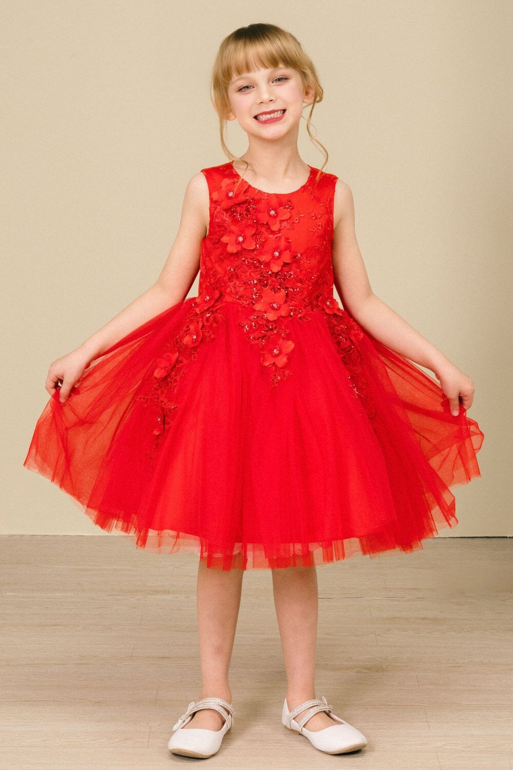 Girls Short Tulle Dress with 3D Flowers by Cinderella Couture 9040 ABC Fashion Girls Short Tulle Dress with 3D Flowers by Cinderella Couture 9040 ABC Fashion