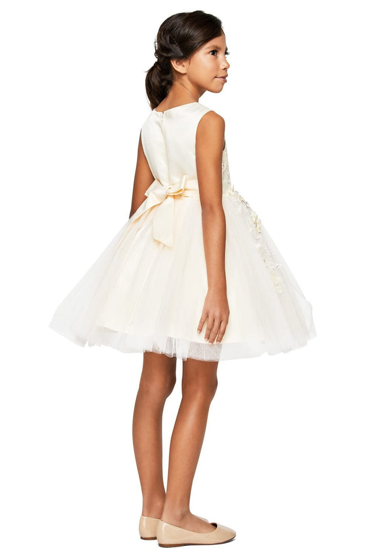 Girls Short Tulle Dress with 3D Flowers by Cinderella Couture 9040