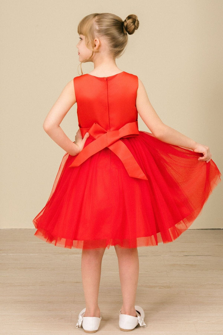 Girls Short Tulle Dress with 3D Flowers by Cinderella Couture 9040