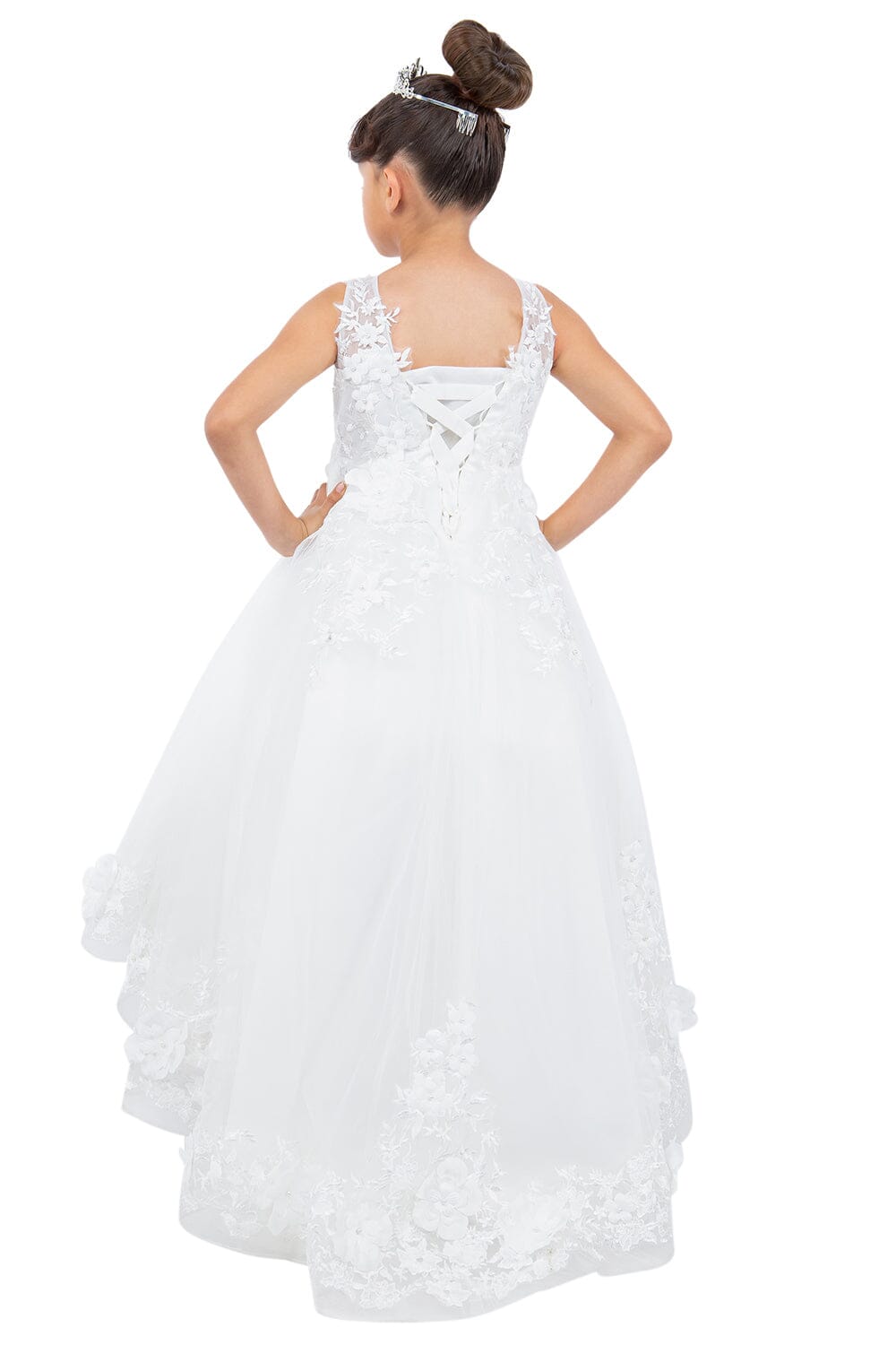 Girls Sleeveless High Low Gown by Cinderella Couture 9153