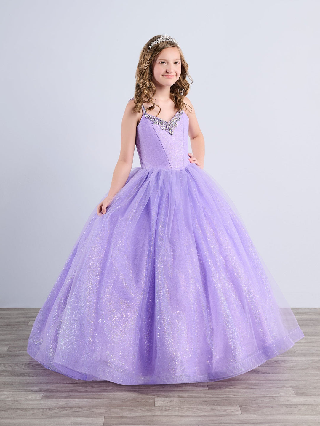 Girls Tulle V-Neck Gown by Tiffany Princess 13789 – ABC Fashion
