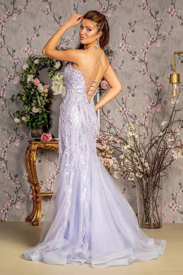 Fitted Embellished Sleeveless Slit Gown by GLS Gloria GL3382