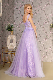 Sequin Print Sleeveless A-line Gown by GLS Gloria GL3398