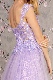 Sequin Print Sleeveless A-line Gown by GLS Gloria GL3398