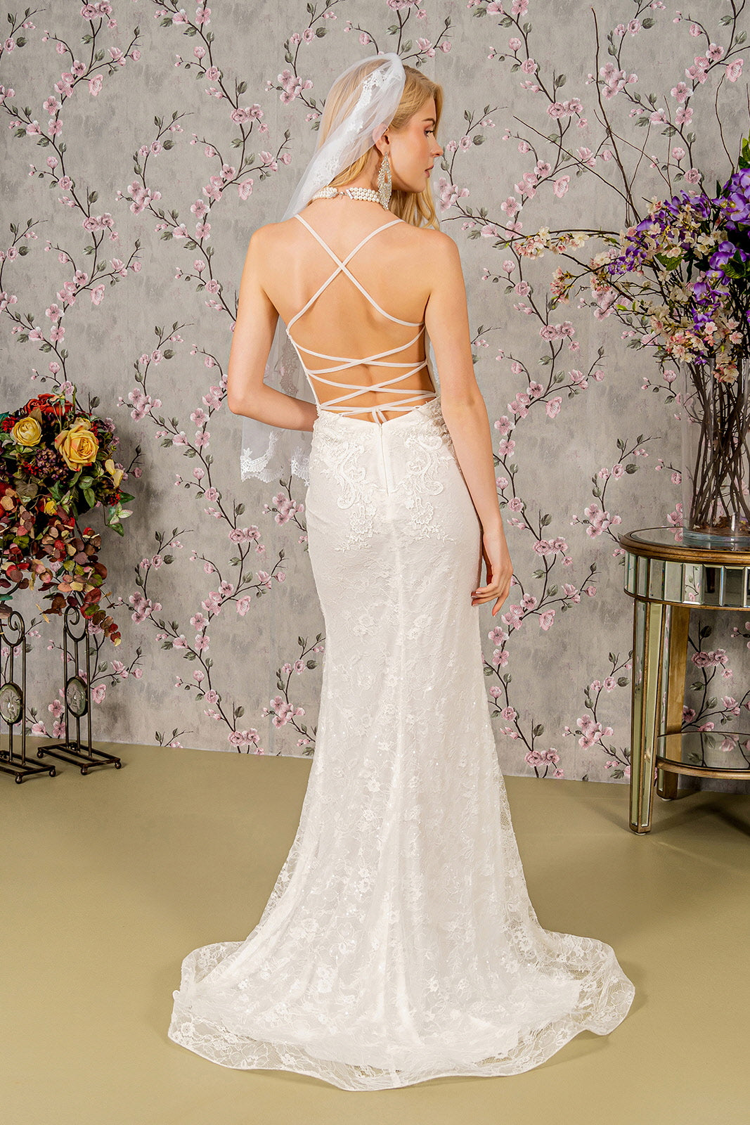 Embroidered Sleeveless Lace Bridal Gown by GLS Gloria GL3442