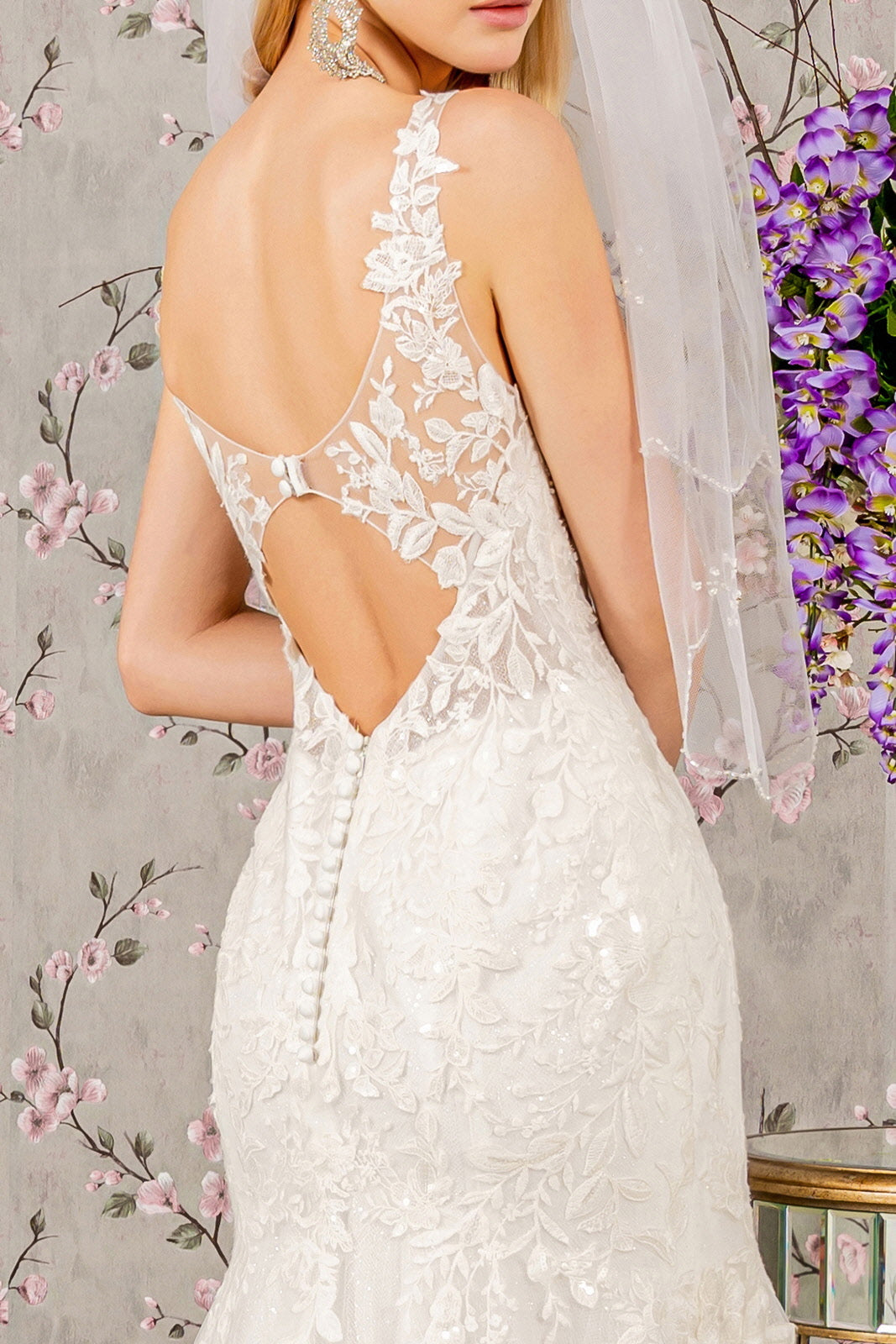 Fitted Embroidered Sleeveless Bridal Gown by GLS Gloria GL3487