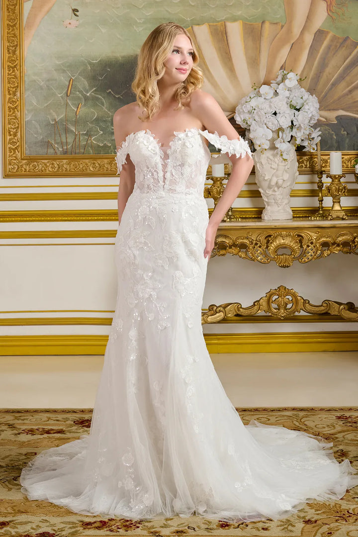 Fitted Off Shoulder Bridal Gown by GLS Gloria GL3656