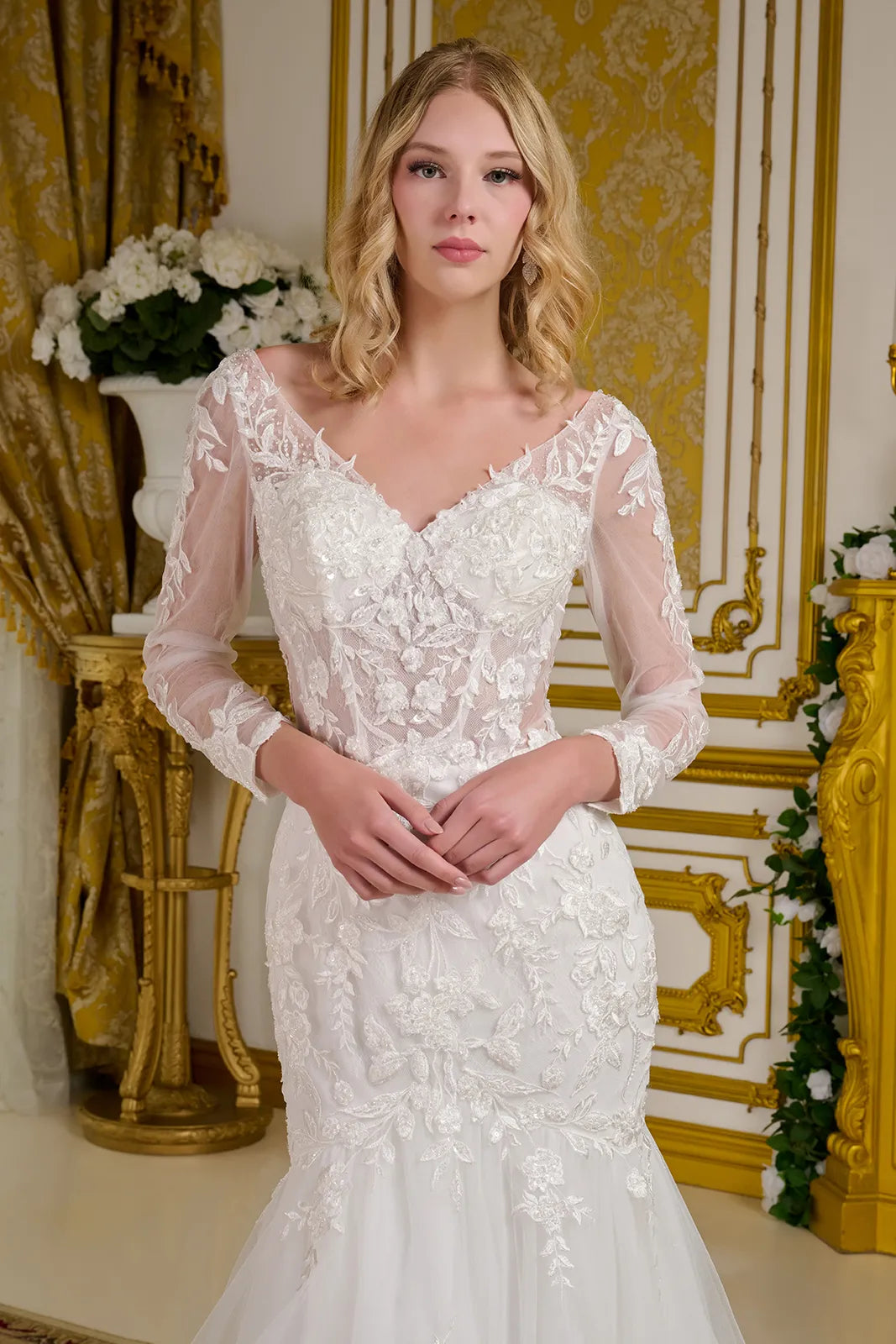 Long Sleeve Bridal Mermaid Gown by GLS Gloria GL3659