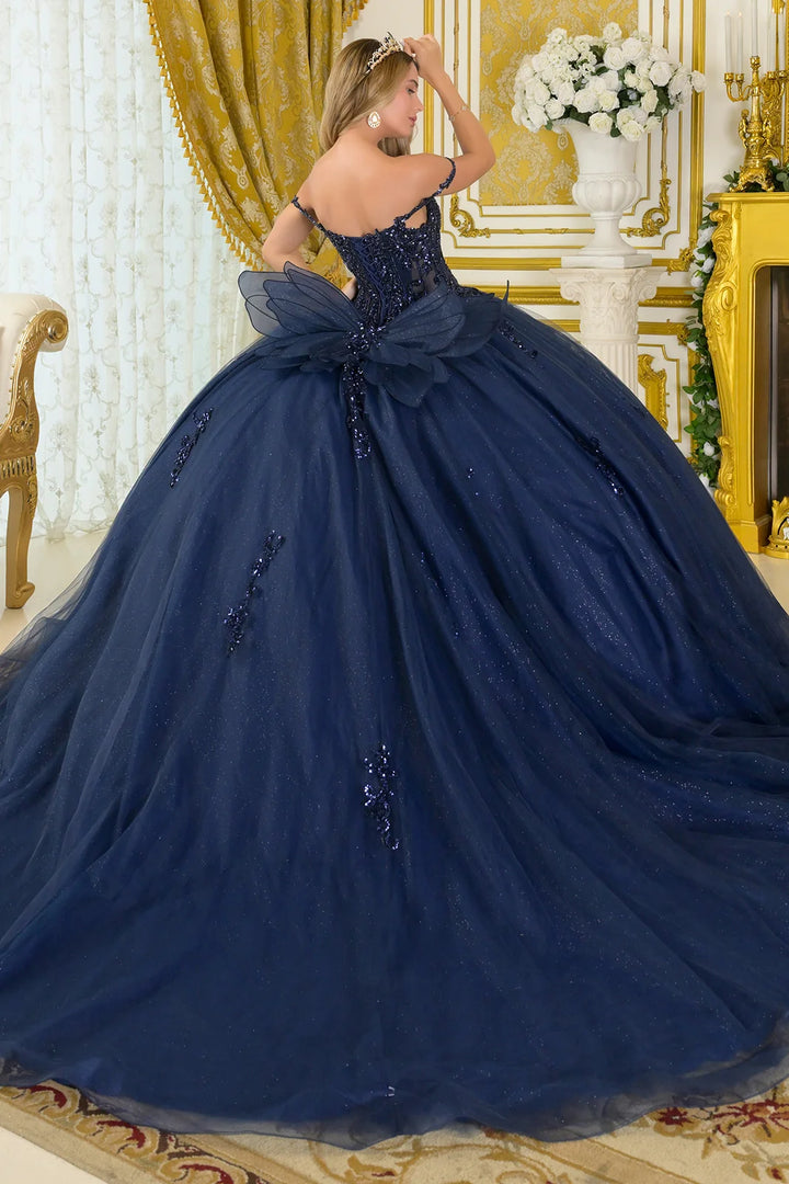 Beaded Off Shoulder Ball Gown by Elizabeth K GL3712