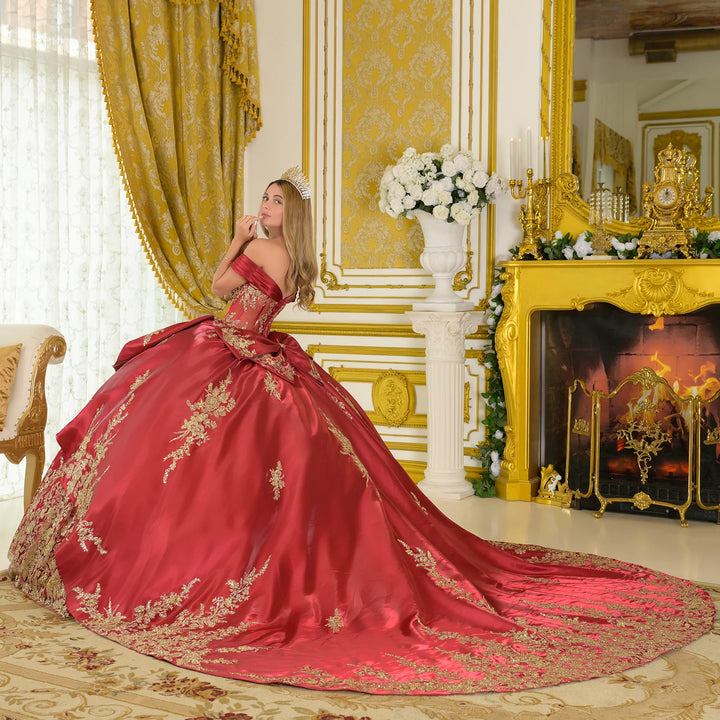 Beaded Off Shoulder Ball Gown by Elizabeth K GL3791