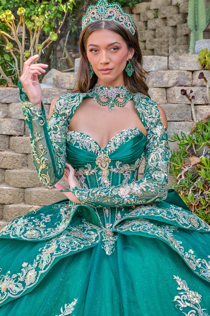 Strapless Bolero Ball Gown by Elizabeth K GL3800