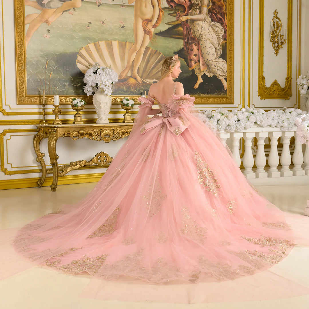 Sleeveless Cape Sleeve Ball Gown by Elizabeth K GL3814 ABC Fashion Sleeveless Cape Sleeve Ball Gown by Elizabeth K GL3814 ABC Fashion