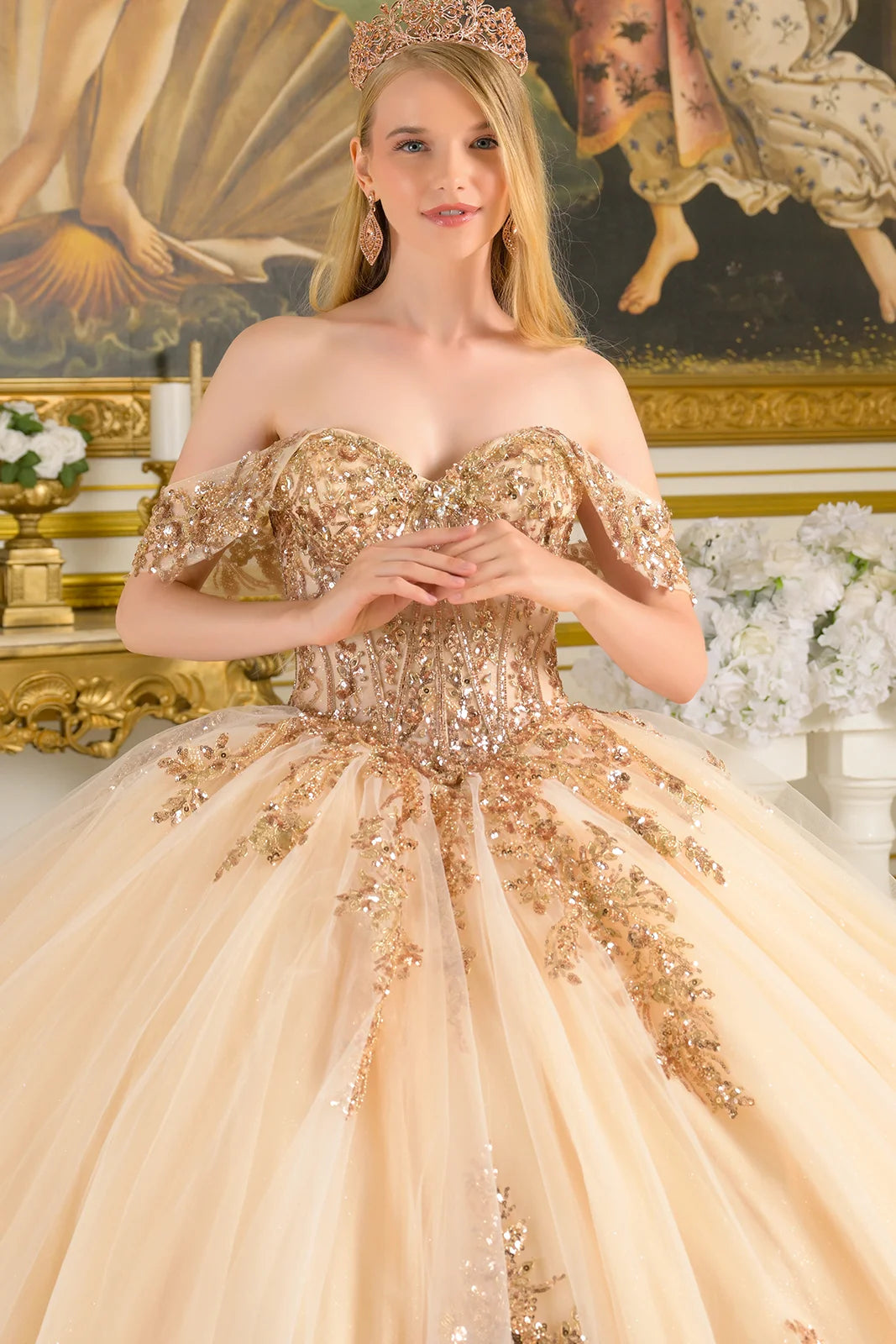 Off Shoulder Ball Gown by Elizabeth K GL3816
