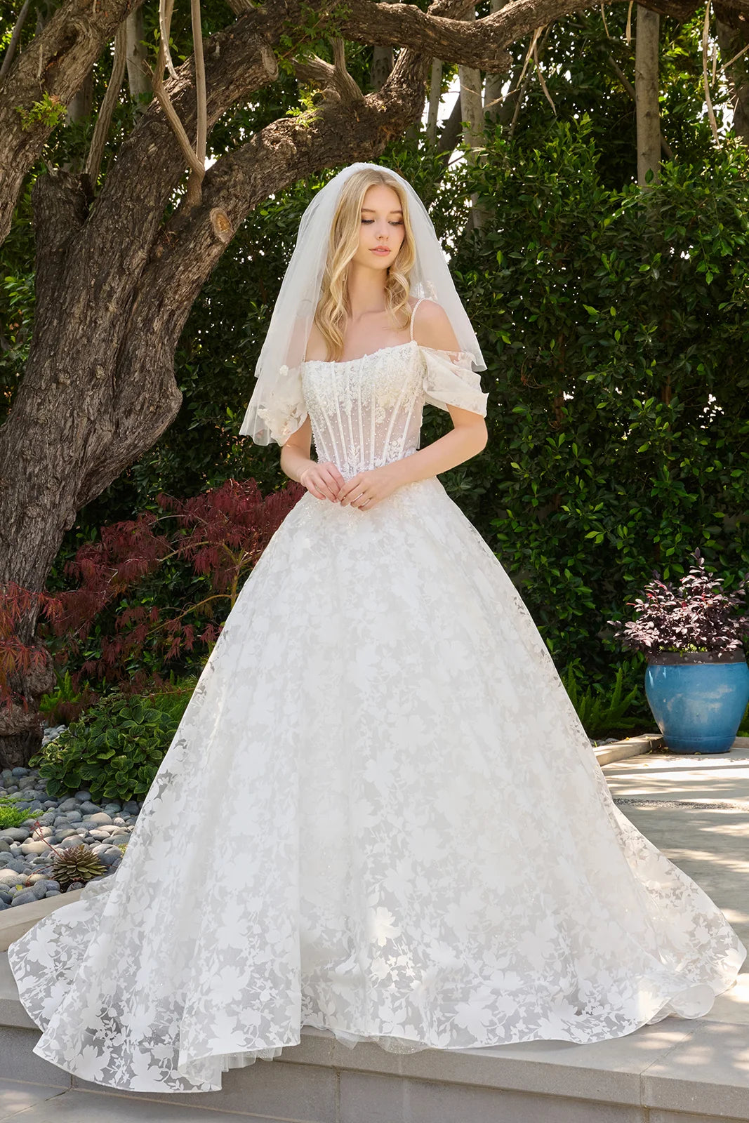 Cold Shoulder A-line Bridal Gown by GLS Gloria GL3840