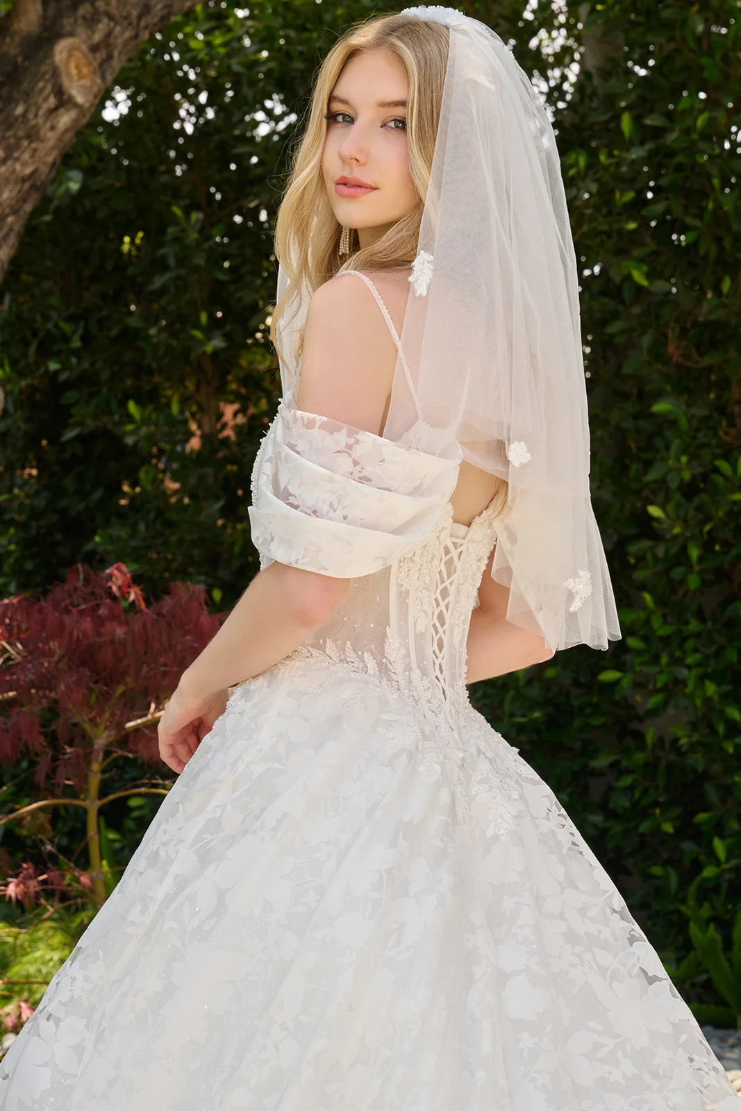 Cold Shoulder A-line Bridal Gown by GLS Gloria GL3840