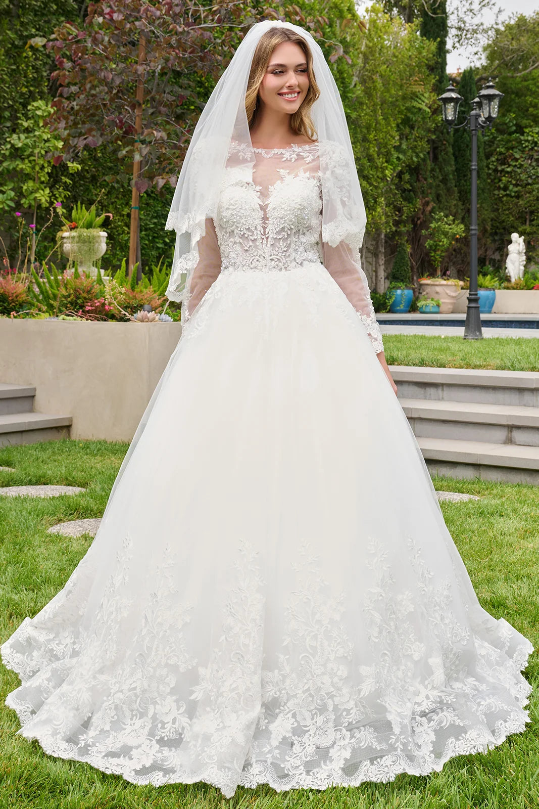 Long Sleeve A-line Bridal Gown by GLS Gloria GL3843