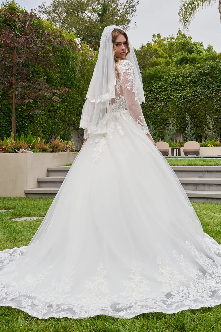 Long Sleeve A-line Bridal Gown by GLS Gloria GL3843