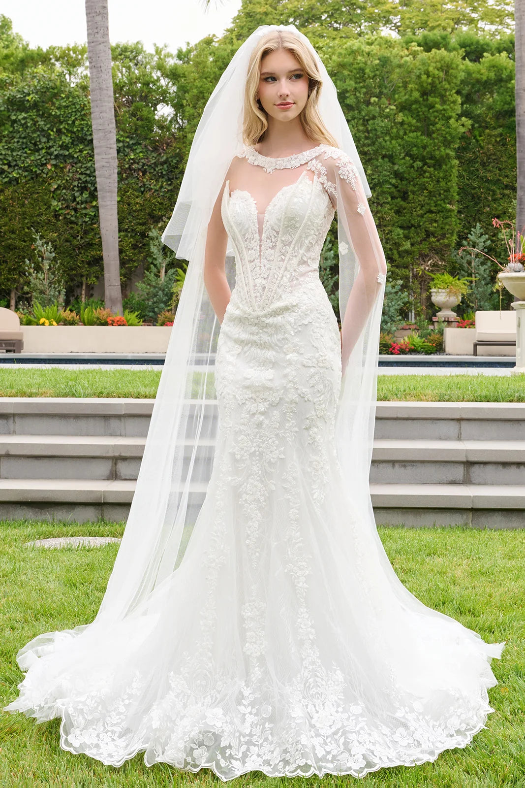 Strapless Cape Sleeve Bridal Gown by GLS Gloria GL3844