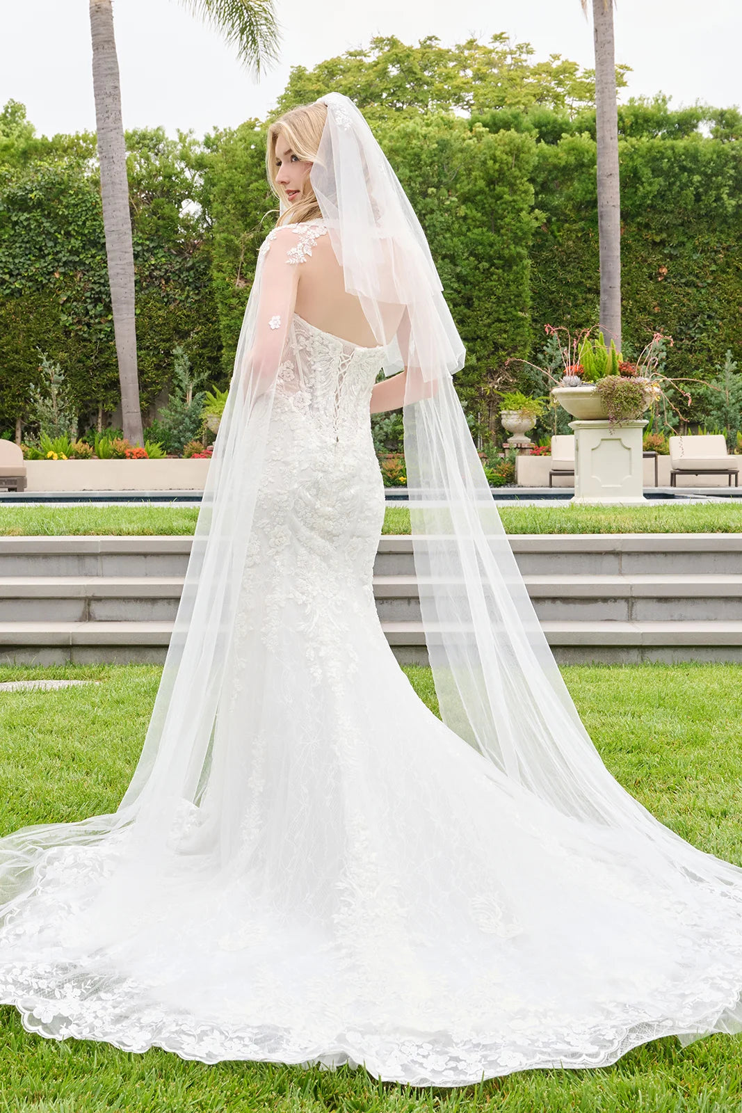 Strapless Cape Sleeve Bridal Gown by GLS Gloria GL3844
