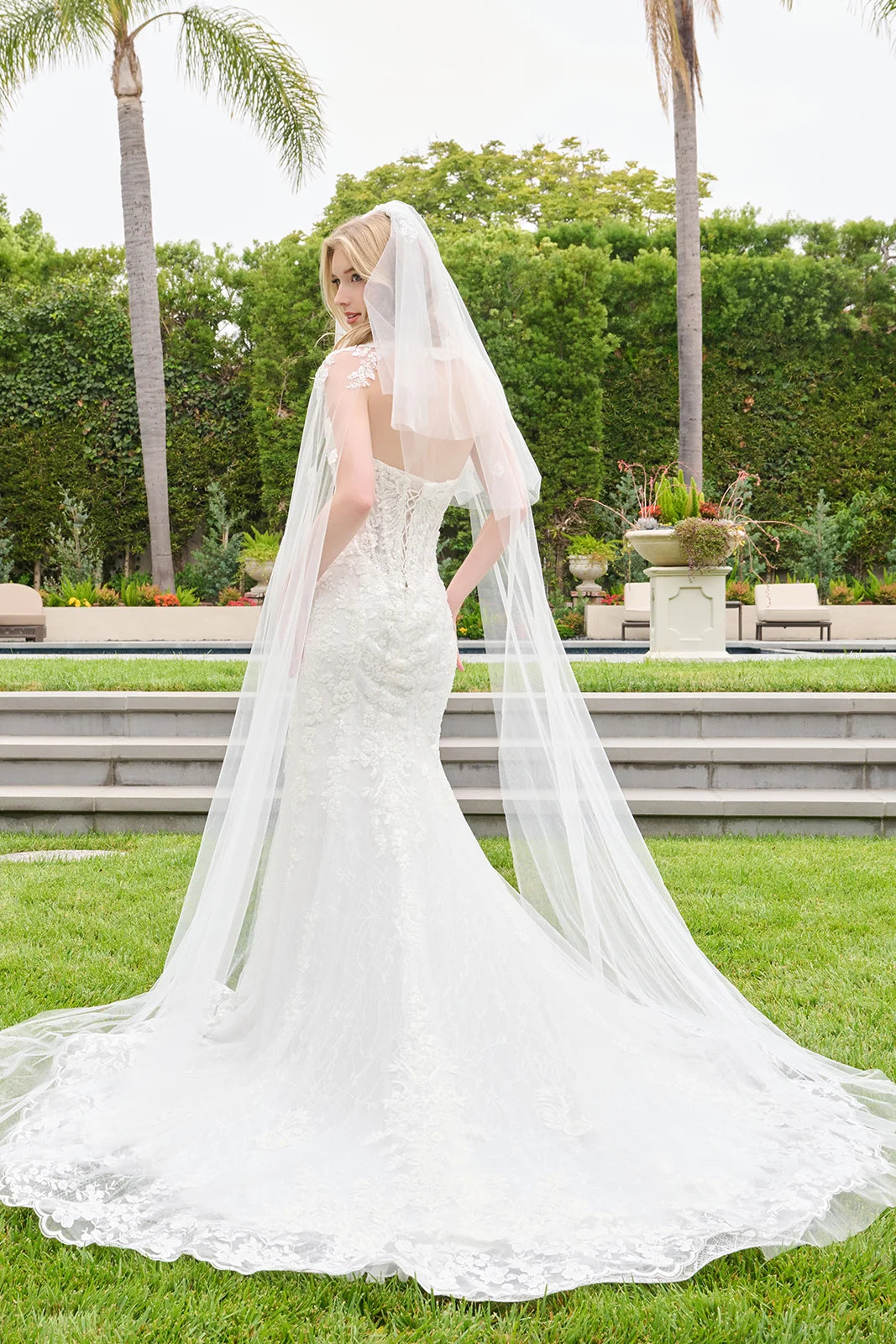 Strapless Cape Sleeve Bridal Gown by GLS Gloria GL3844