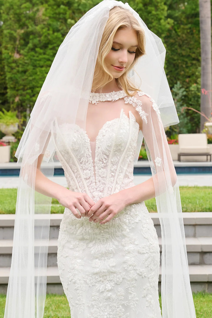 Strapless Cape Sleeve Bridal Gown by GLS Gloria GL3844