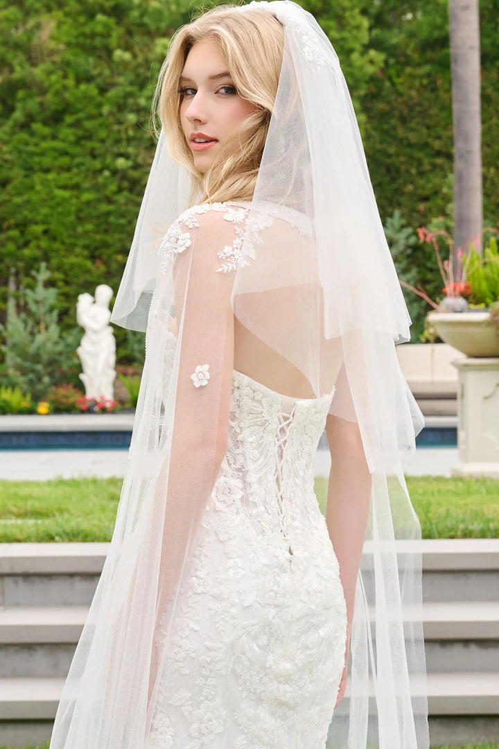 Strapless Cape Sleeve Bridal Gown by GLS Gloria GL3844