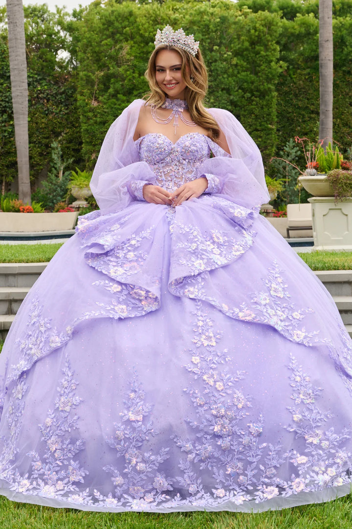 Off Shoulder Puff Sleeve Ball Gown by Elizabeth K GL3847