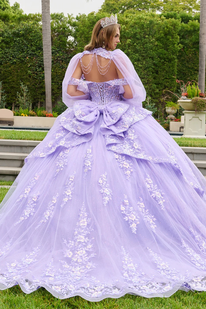 Off Shoulder Puff Sleeve Ball Gown by Elizabeth K GL3847