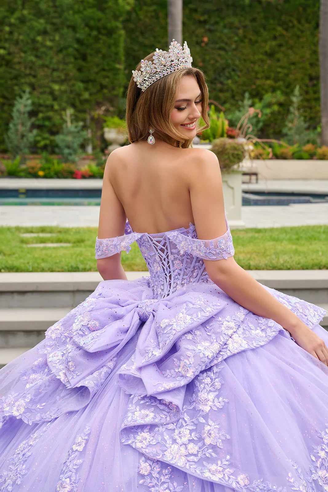 Off Shoulder Puff Sleeve Ball Gown by Elizabeth K GL3847