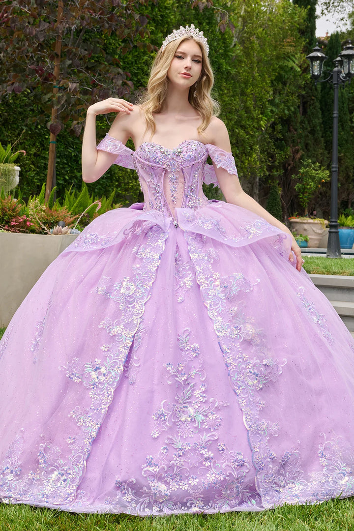 Strapless Off Shoulder Ball Gown by Elizabeth K GL3848
