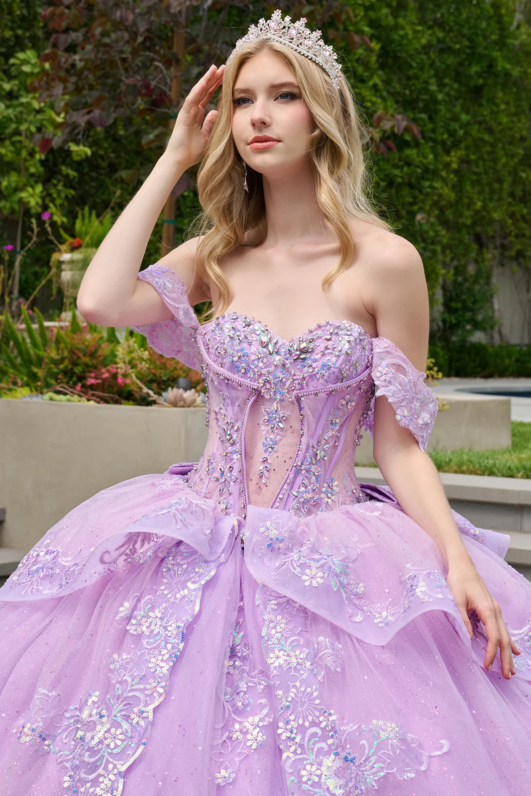 Strapless Off Shoulder Ball Gown by Elizabeth K GL3848