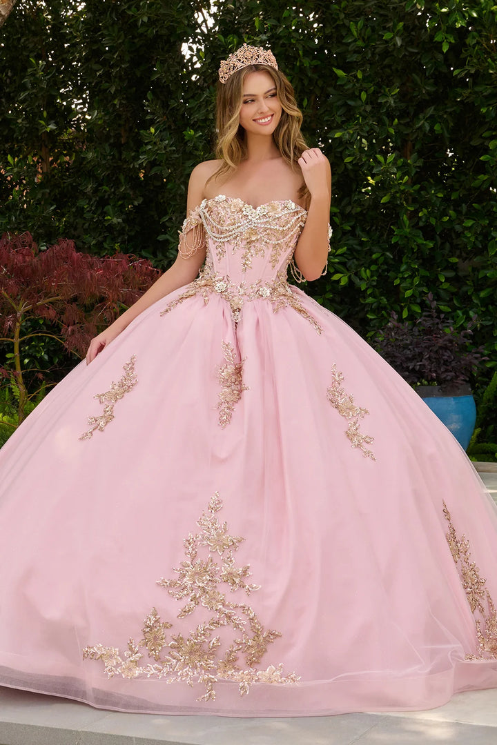 Strapless Off Shoulder Ball Gown by Elizabeth K GL3849
