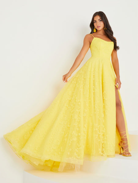 Glitter Applique Sleeveless Slit Gown by Tiffany Designs 16034 – ABC Fashion