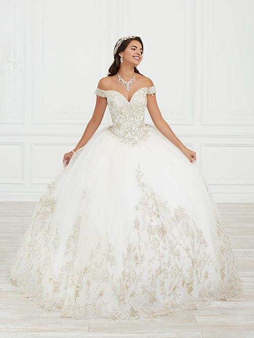 Glitter Applique Sweetheart Quinceanera Dress by House of Wu 26955